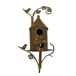 Casa para Pájaros, Casa para Pájaros de Metal Hecha a Mano y Pintada a Mano, para Jardín Exterior, para Observación de Aves y Decoración de Jardín - Product Image 3