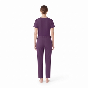 Hawk Eye Women Scrub Set <b>Purple</b> V-Neck Top And Pants Hospital Uniform Medical Workwear Two Piece Set - Product Image 2
