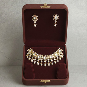 Collar de Plata de Ley 925 con Colgante Solitario de Polki de Moissanita Natural y Baño de Rodio para Boda - Product Image 3