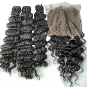 Trame de peau vierge Remy fabriquée au Vietnam haute qualité OEM eau ondulée styles droits extensions de cheveux humains sans produits chimiques - Product Image 1