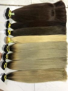 Venta al por mayor de fábrica 100% extensiones de cabello humano saludable cutícula alineada cabello punta plana extensión de cabello para salón - Product Image 6