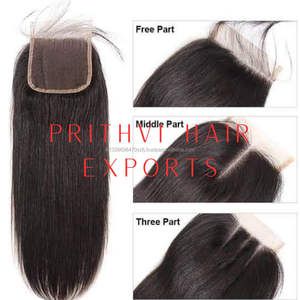 HD Lace 5X5 5X6 Cheveux Humains Fermeture et Extension Toupet Non-Remy Brun - Product Image 5