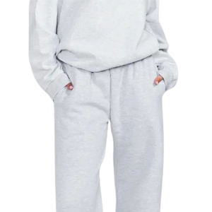 Ensemble de survêtement décontracté pour femme : sweat-shirt à col rond et pantalon droit ample à taille élastique – Vêtements de détente deux pièces – Vente en gros - Product Image 6