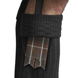 Tela Tartán con Diseño a Cuadros Marrón, Blanco y Rojo, Estilo Tradicional Escocés, Accesorios para Kilt Masculino - Product Image 4