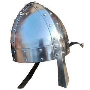 Casque Normand Fait Main en Acier Doux Poli, Casque d'Armeur avec Doublure Intérieure en Cuir pour Cosplay, Collection et Décoration - Product Image 2