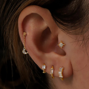 Piercing Labret de Oro Sólido de 14k con Diamante Cultivado en Laboratorio, Roscado Internamente, con Parte Trasera Plana, Joyería Fina, Piercing con Diamante de Laboratorio para Mujer - Product Image 2