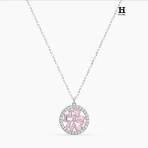 Pendentif élégant au design circulaire avec diamants baguette, bijoux fins avec diamants certifiés IGI/GIA, service OEM/ODM personnalisé - Product Image 6