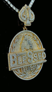 Personalizado grande redondo Hip Hop joyería hombres Iced Out 925 plata esterlina VVS Moissanite nombre tallado a mano con colgante chapado en oro - Product Image 5