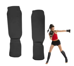 Protège-tibias en spandex légers et rembourrés avec protection du cou-de-pied pour adultes S M L Bleu Rouge Noir Utilisation toutes saisons - Product Image 4