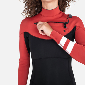 Combinaison de plongée en néoprène une pièce pour femme, col montant, blocs de couleur contrastants, coupe ajustée, pantalon long - Product Image 5