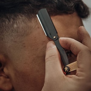 Sambrialmed International Foldable Straight Cut Throat <b>Razor</b> 24k Gold Plated Stainless Steel <b>Single</b> <b>Blade</b> Durable - Product Image 3