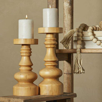 Support à bougies en bois naturel pour une décoration élégante de table de chambre, porte-bougie décoratif en bois pour cérémonie de mariage, pots à bougies