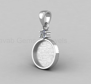 Colgante de Bisel Redondo de Plata 925 de Alta Calidad, Chapado en Oro de 18K, de 12mm, con Zirconias, para Joyería DIY y Recuerdos - Product Image 2