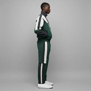Chándal Deportivo para Hombre en Verde, Blanco y Negro con Bloques de Color, Manga Larga, Cuello Alto, Cierre de Cremallera, Corte Regular, Estilo Deportivo Otoñal - Product Image 2
