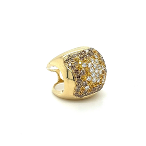 Bague de cocktail géométrique vintage pour femme, plaquée or massif 18 carats, sertie de diamants de laboratoire, style glamour pour soirée - Product Image 2