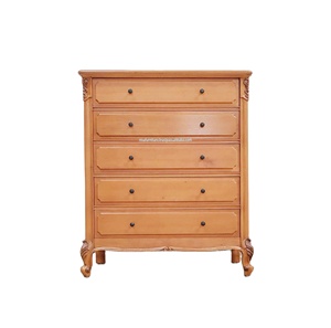 European Style Mahogany Drawer <b>Storage</b> Cabinet Hand Carved Dresser <b>Chest</b> for Bedroom Hotel or Apartment Use Louis XVI Walnut - Product Image 1