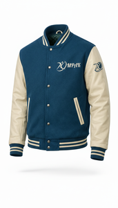 Chaqueta de Béisbol Moderna con Mangas de Cuero y Parches Bordados, Estilo Americano Profesional - Product Image 2