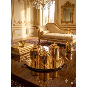 Best Selling High Grade Gold Plated Stainless Steel Hammered Texture Kitchenware Food Spices Storage Home Decor <b>Canisters</b> <b>Set</b> - Product Image 4