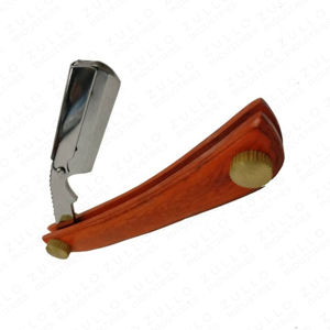 Professional Stainless Steel Cut Throat Razor with Wooden Handle Custom Logo Disposable <b>Barber</b> Shaving Tool OEM - Product Image 3