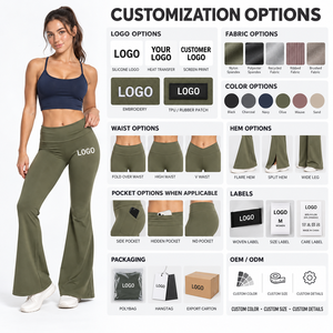 Pantalones Acampanados de Ropa Deportiva Personalizada con Acabado Suave, Pantalones de Yoga Transpirables de Punto, Ropa Deportiva Diaria, Fabricante Mayorista de Ropa Deportiva - Product Image 5