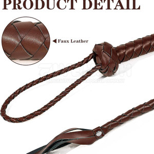 Fouet en cuir de qualité supérieure, qualité professionnelle, cuir véritable durable, prise en main solide, design flexible, parfait pour une utilisation en extérieur - Product Image 4