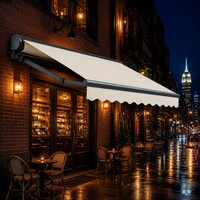 Auvent électrique en aluminium économique et luxueux pour balcon de piscine, éclairage LED à télécommande, taille personnalisable, installation facile