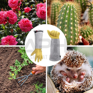 Nouveaux gants de jardinage longs jaune-gris style minimaliste avec poignet réglable pour l'entretien du jardin - Product Image 6