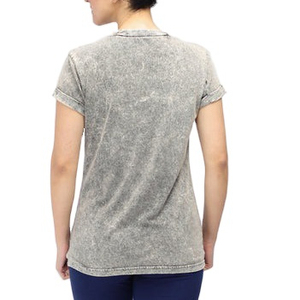 T-shirt décontracté en maille délavée pour femme, 220 GSM, coton premium, coupe ample, style streetwear vintage, conception OEM personnalisée, marque privée - Product Image 4