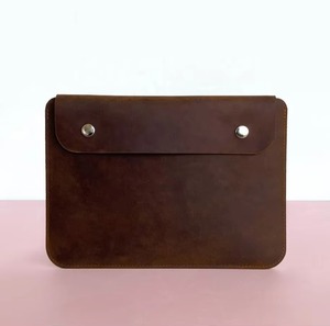 Factory Wholesale Custom Logo Durable Vintage Business Sling Genuine Leather <b>Laptop</b> <b>Sleeve</b> for Men Protective Design LS-0218 - Product Image 1