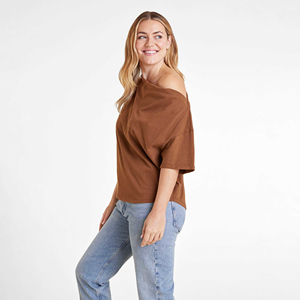 <b>Women</b> Slouchy Off Shoulder Sweatshirt Loose Pullover <b>Long</b> Sleeve Cozy Fleece Top Casual Daily Wear Wide Neck Fashion <b>Shirt</b> - Product Image 2