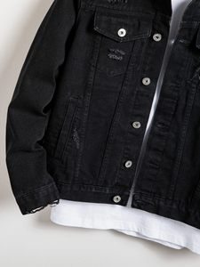 OEM Jeans <b>Denim</b> <b>Jackets</b> for Men With Full Customization <b>Custom</b> Sport Style Men's Jeans <b>Jacket</b> for Outdoor Wears - Product Image 5