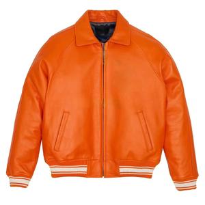 Blouson Bomber Varsity en Toile de Haute Qualité avec Manches en Laine de Poisson Rexin, Doublure Polaire, Coupe Slim, Boutons Tricotés sur le Devant, Hiver - Product Image 6