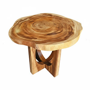 Mesa Redonda de Madera Suar Orgánica de Alta Resistencia con Forma Única y Moderna, Bordes Naturales de Primera Calidad, Patas Especiales, Decoración para Comedor - Product Image 2