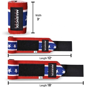Venta al por mayor Unisex 80% Algodón 20% Goma Super Heavy Duty Gym Muñequeras Transpirable Power Lifting Support Straps con Thumb Loops - Product Image 6