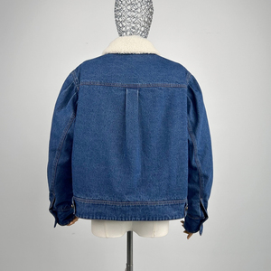 Trend Women's Woven Denim Bomber Jackets with <b>Fur</b> <b>Trim</b> Customizable Sizes & Colors Breathable Outdoor Winter Warm Jacket - Product Image 6