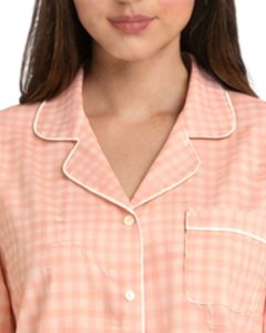 ชุดนอนผู้หญิงลายพีชลายตามสั่งแบบติดกระดุมชุดนอนผ้าฝ้ายเนื้อนุ่มระบายอากาศได้ดีชุดเสื้อผ้าสำหรับใส่ในเลานจ์สองชิ้น - Product Image 5