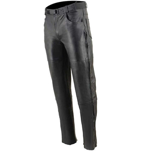 Anti-wrinkle <b>Men's</b> Real Cowhide <b>Leather</b> Pants Cargo Quilted Panel Breeches <b>Trousers</b> Genuine <b>Leather</b> Pant for <b>Men</b> - Product Image 6