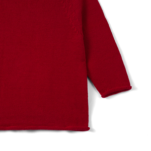 Suéter de Punto para Bebé, Cuello Alto, Manga Larga, Rojo, Unisex, Casual, Primavera, 100% Algodón, Una Sola Capa - Product Image 4
