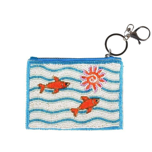 Monedero para mujer con arte tribal, bordado con cuentas de colores y cierre de cremallera, diseño de MD HANDICRAFTS - Product Image 4