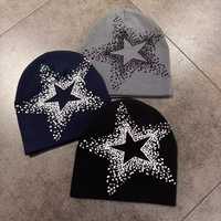 Casquette unisexe personnalisable, style décontracté d'hiver, motif géométrique étoile, orange, blanc, bleu