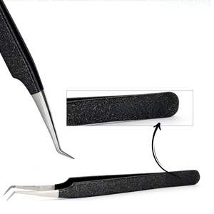 Pince à épiler pour cils revêtue de titane, pince à épiler de haute précision pour extensions de cils, équipement professionnel pour maquilleurs professionnels - Product Image 4