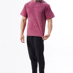 T-shirt délavé pour homme 100 % coton, style vintage usé, col rond, manches courtes, décontracté, streetwear, respirant, séchage rapide - Product Image 5