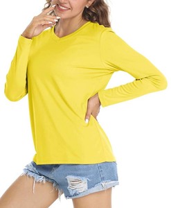 Relaxed women V neck t shirt loose fit cotton tee Long sleeve breathable comfortable top for casual wear summer everyday outfit - Product Image 4