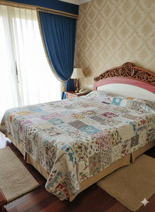Bohemian <b>Patchwork</b> Kantha Quilt Handmade Vintage 100% Cotton Reversible Eco-Friendly All-Season King Size Bedding <b>Throw</b> Blanket - Product Image 2