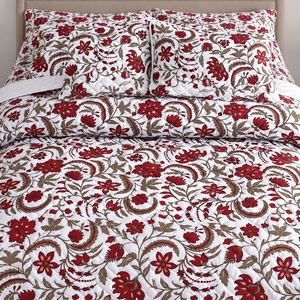 Juego de Cubrecamas Aztec Maroon de 3 Piezas, Diseño Sólido con Pespunte en Diamante, Mezcla de Algodón T-150, Ropa de Cama para Toda Temporada, Uso Doméstico, Duradero y Elegante - Product Image 4