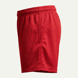 Shorts de sport décontractés rouges pour hommes, écologiques, à séchage rapide, avec cordon de serrage et taille élastique, idéaux pour l'entraînement, avec logo imprimé sur le devant. - Product Image 5
