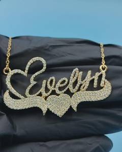 Colgante de letra inicial cursiva con incrustaciones de Moissanita VVS, Plata 925, estilo Hip Hop, Bling para raperos - Product Image 1