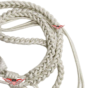 Cordons d'épaule en argent torsadés avec embout métallique - Product Image 3