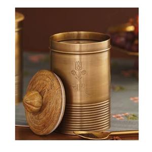 Contenedor de ghee metálico con acabado dorado de calidad premium, tarros de aceite de alta calidad, recipiente de almacenamiento para cocina a un precio económico. - Product Image 2