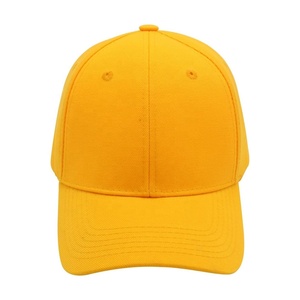 Yellow Cotton Baseball Cap Solid Color Unisex Adult Summer Hat Plain Dyed Design - Product Image 2